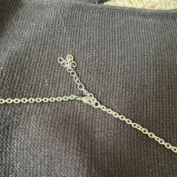 Silver Pendant Necklace with Green Accents - Picture 4 of 4